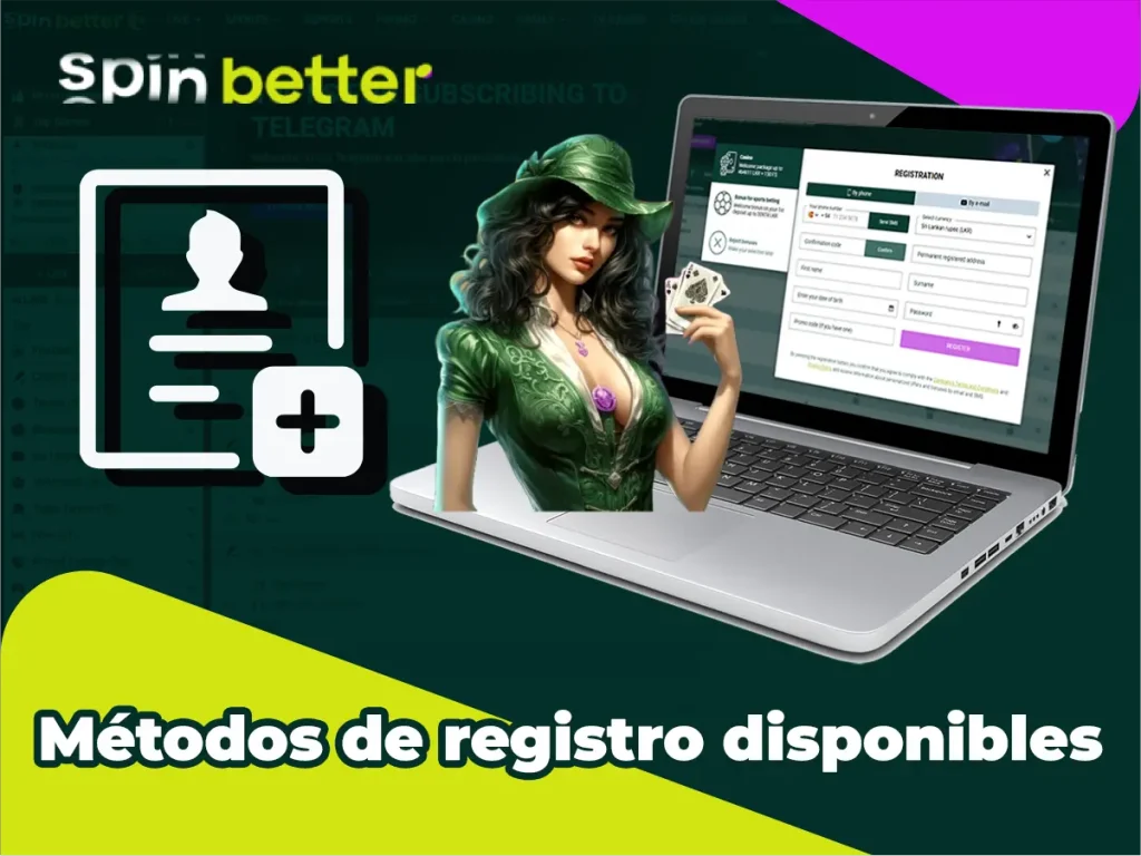 Métodos de registro disponibles